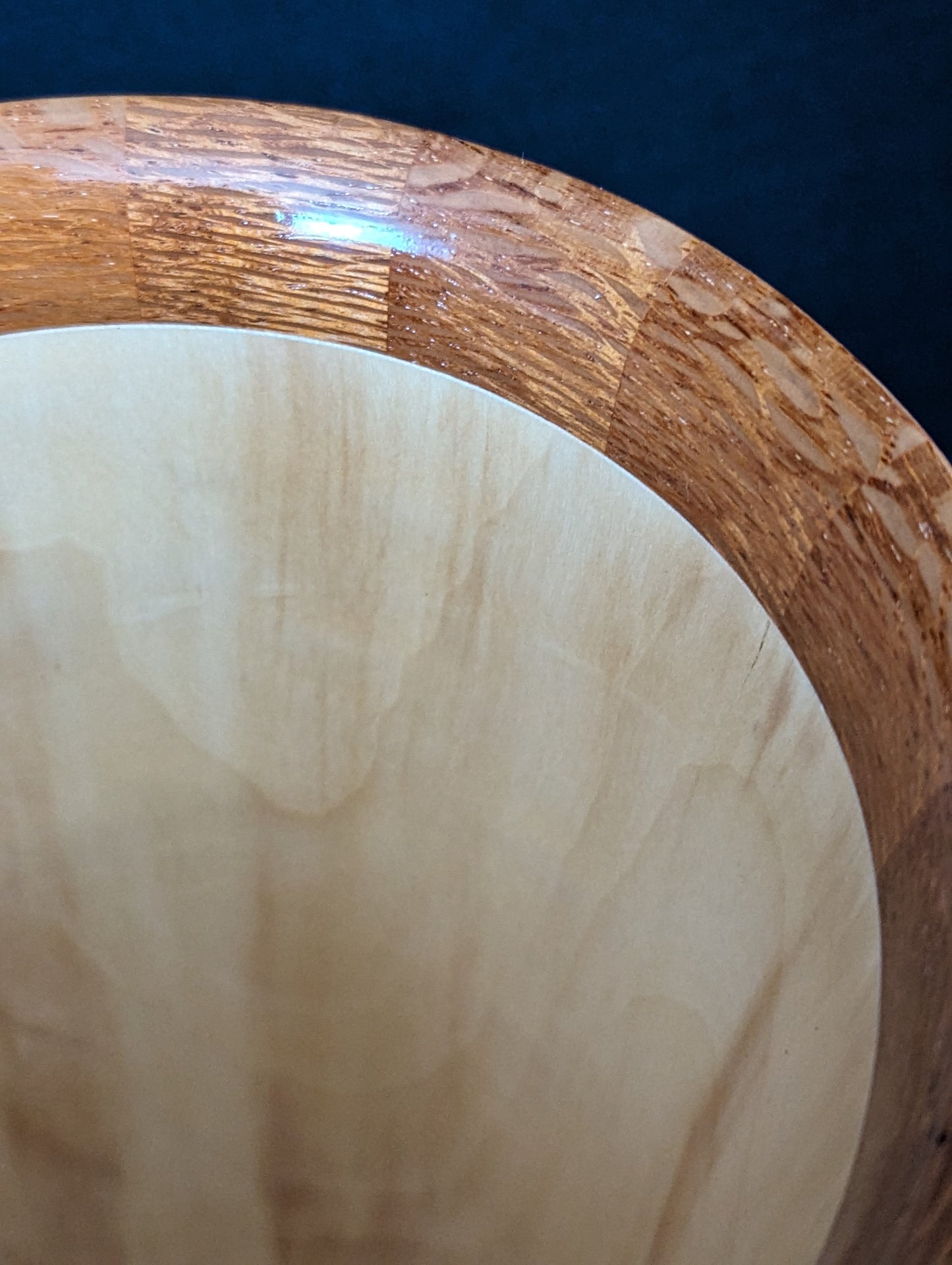 Aspen with lacewood segments and white laminate inlay