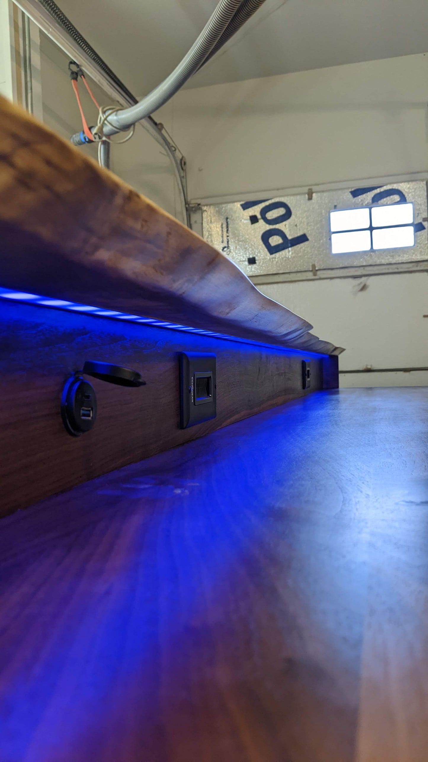 Walnut Desk Power Lift