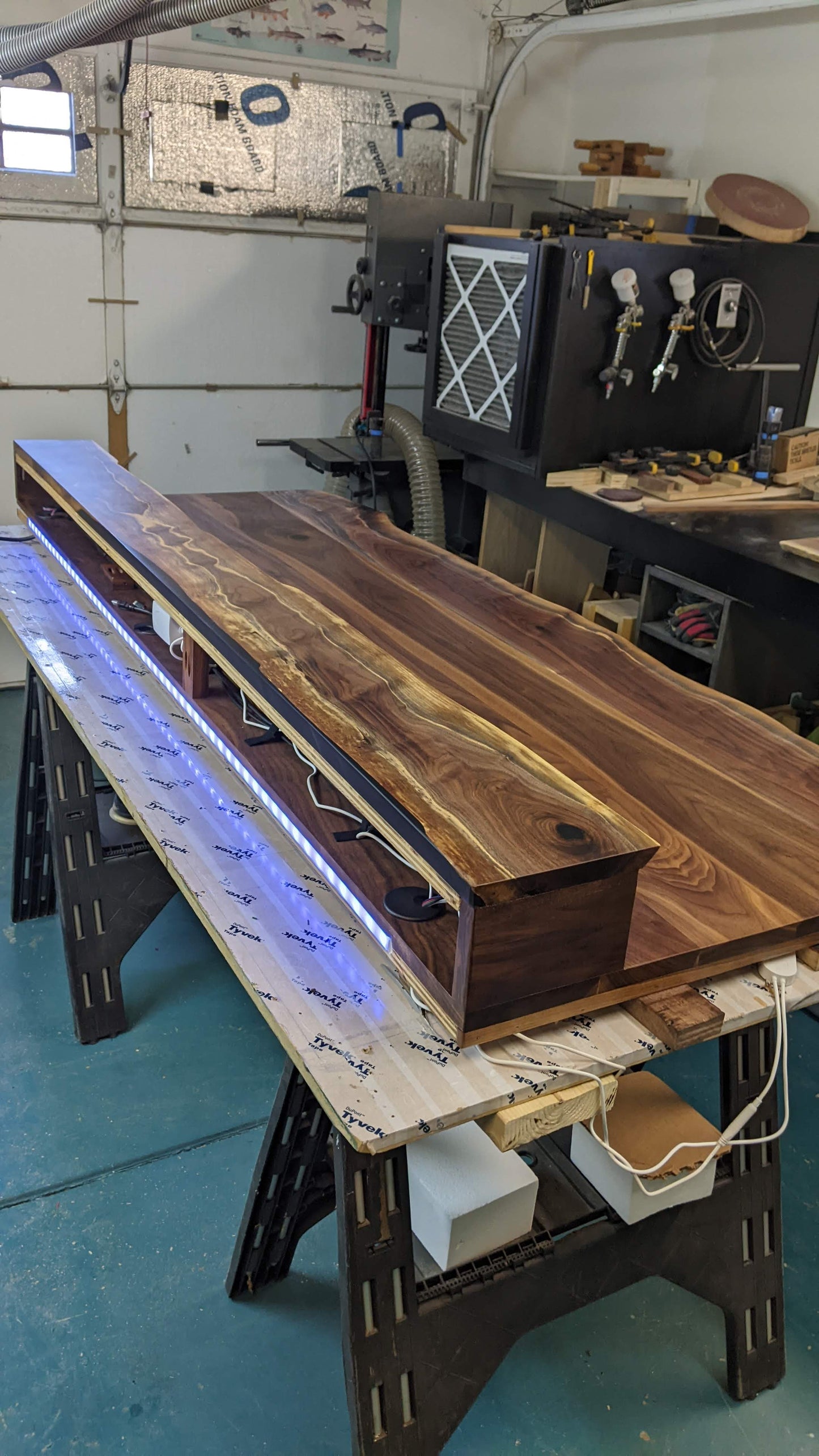 Walnut Desk Power Lift