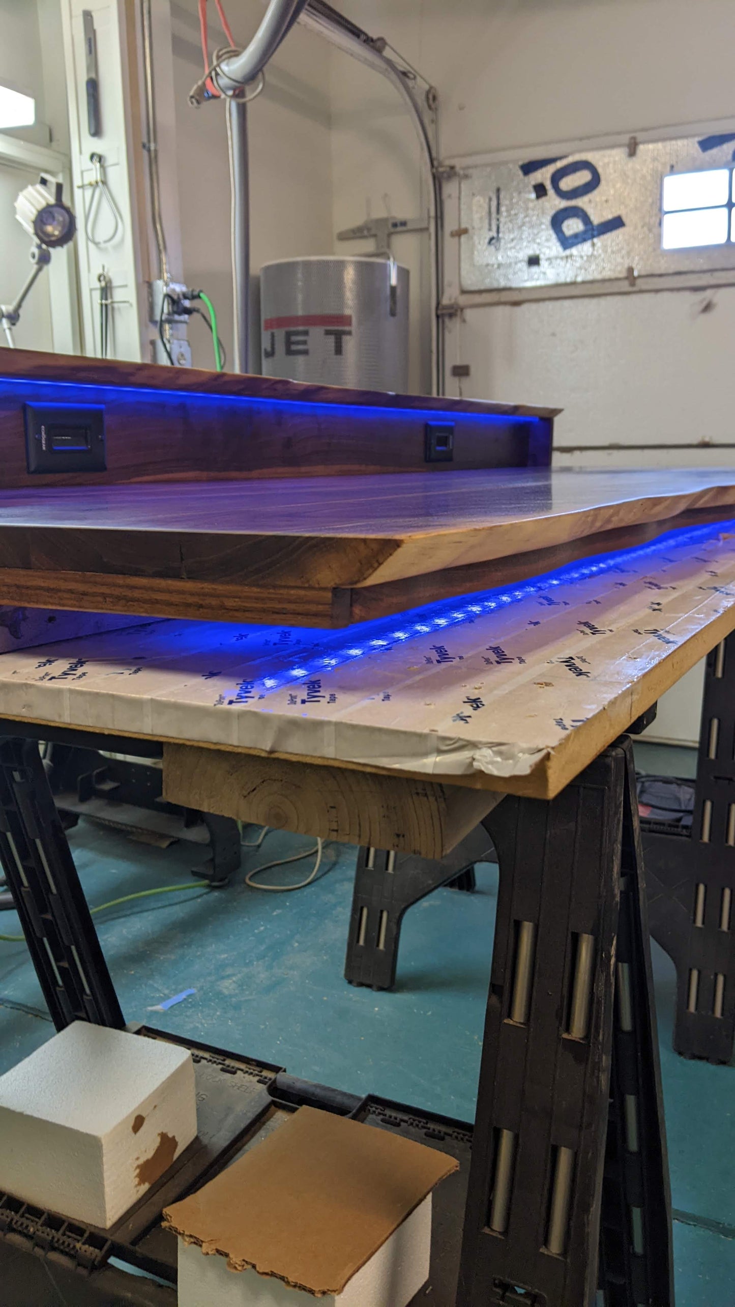 Walnut Desk Power Lift