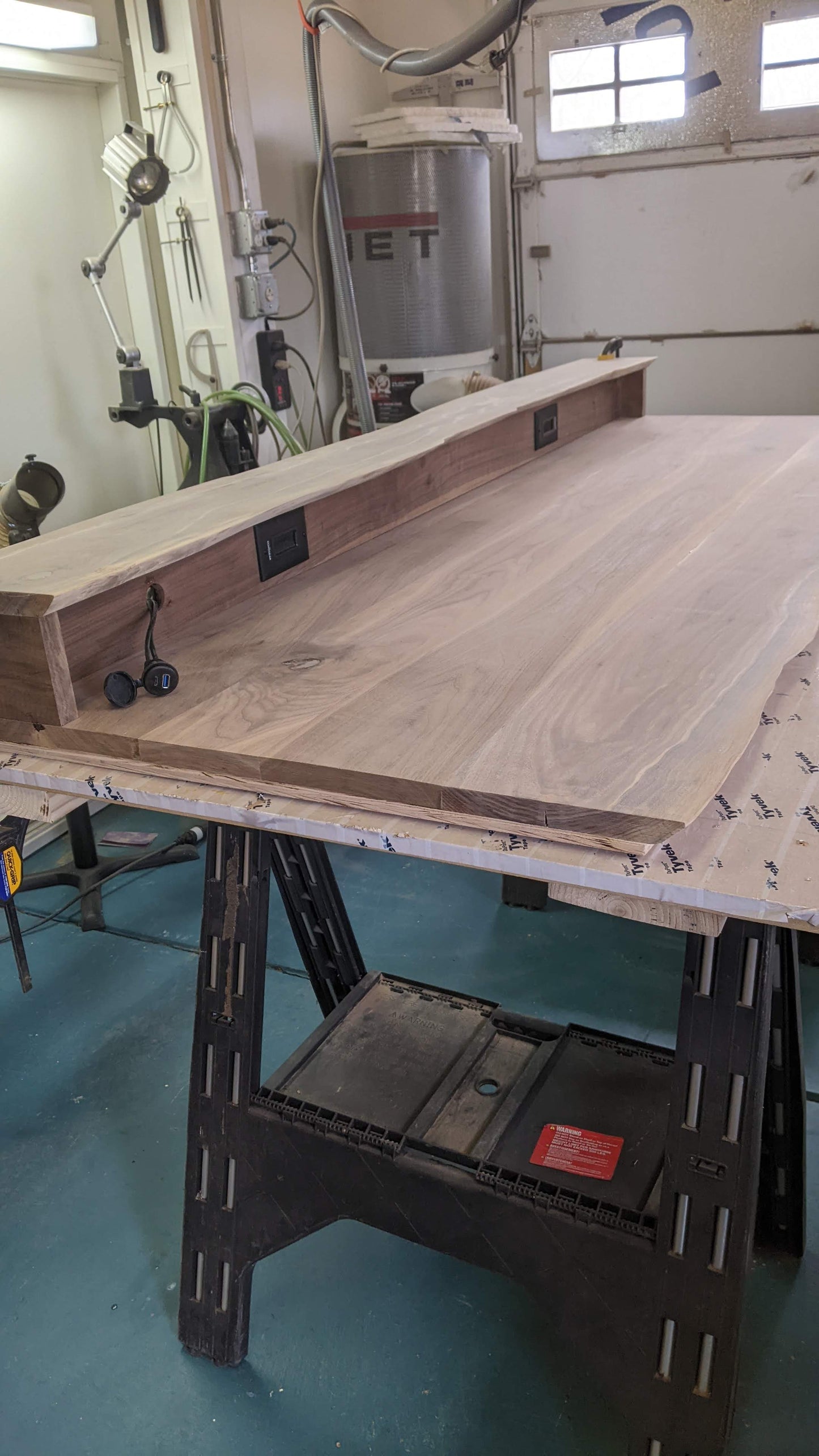 Walnut Desk Power Lift
