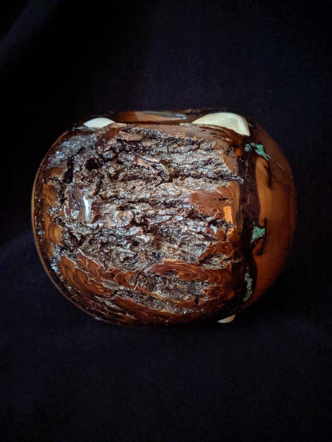 Walnut Vessel (Whitetail Deer Antler & Turquoise Inlay)