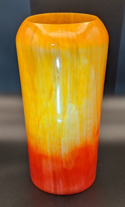 Aspen vessel, stained with yellow and red dyes
