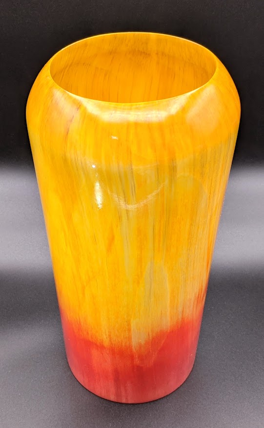 Aspen vessel, stained with yellow and red dyes