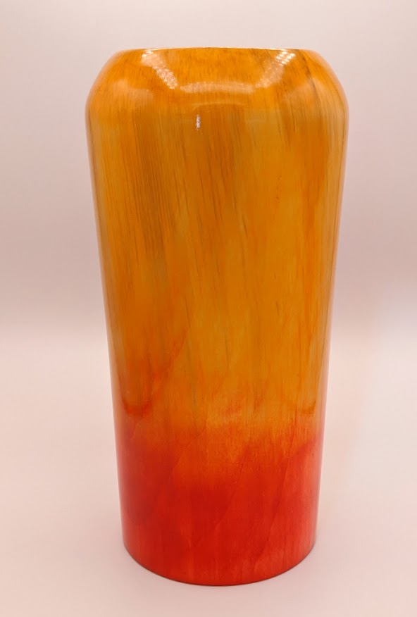 Aspen vessel, stained with yellow and red dyes