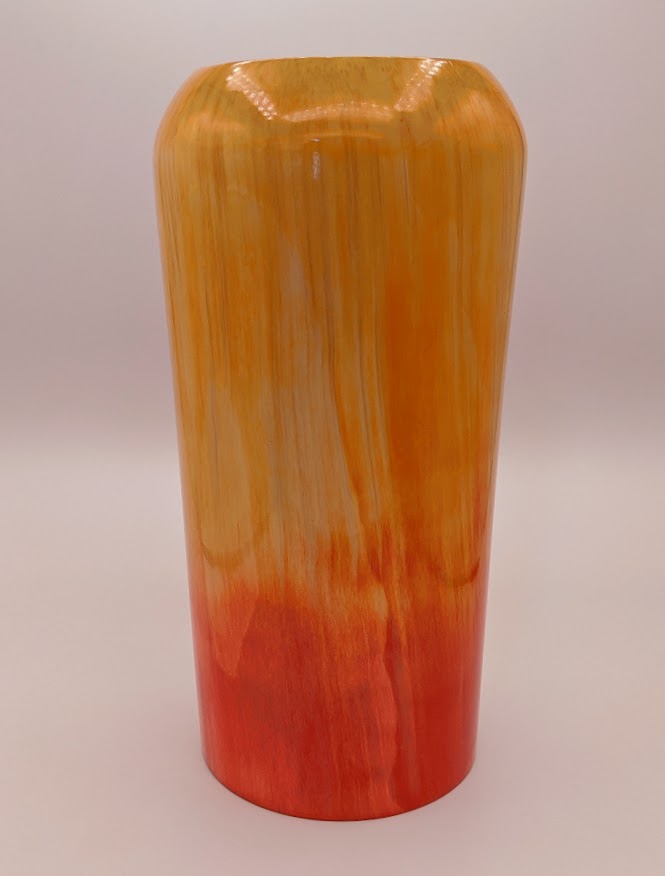 Aspen vessel, stained with yellow and red dyes