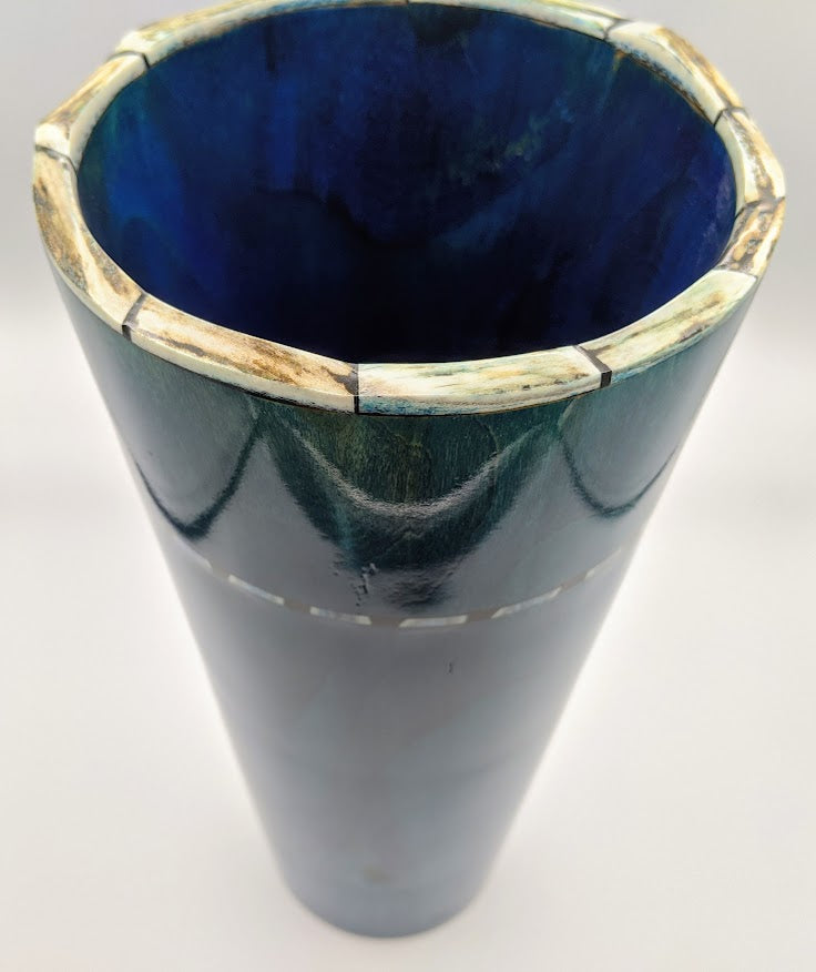 Aspen with deer antler segments and black milliput