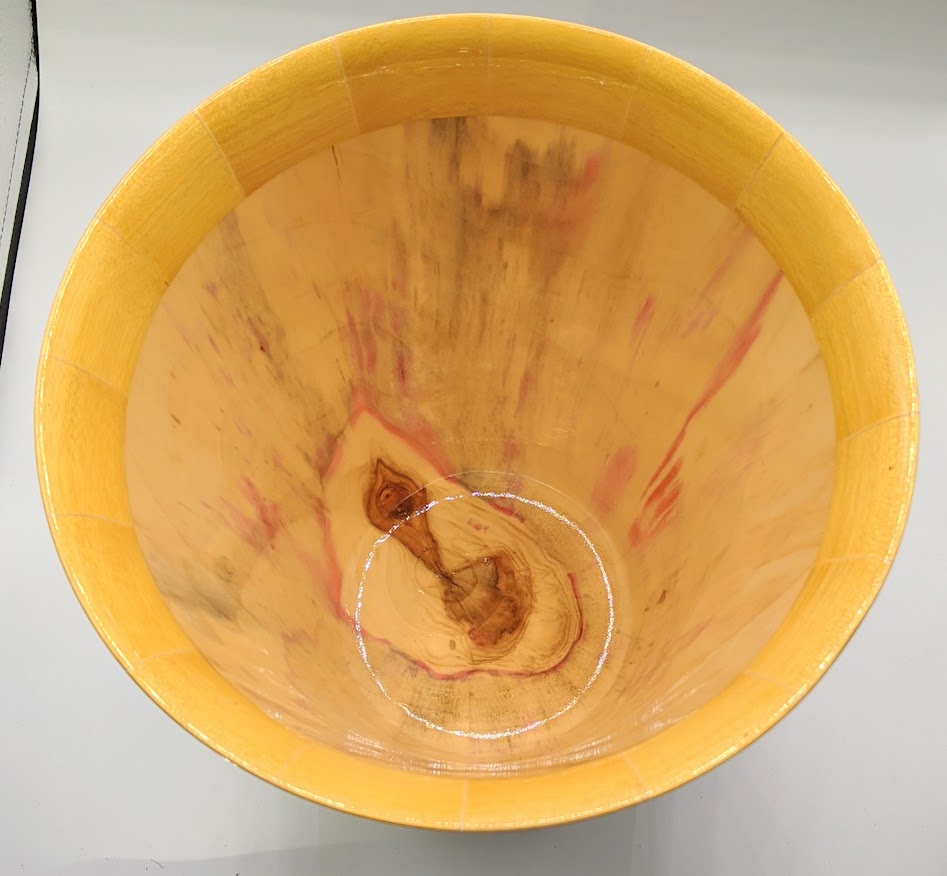 Aspen and Yellow Heart Segments with White laminate inlay