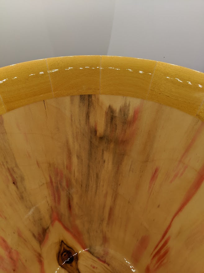 Aspen and Yellow Heart Segments with White laminate inlay