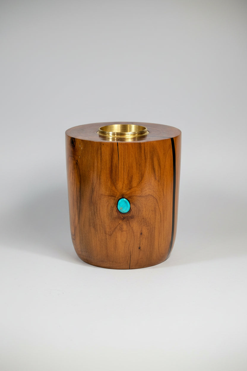 Walnut Urn with Turquoise and Special Chamber