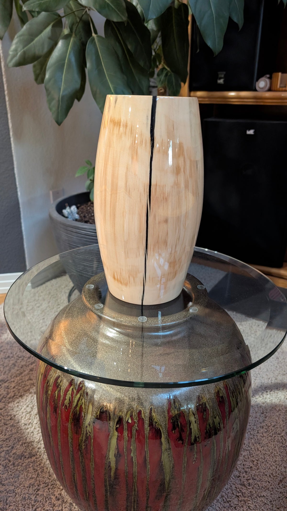 Aspen Vessel with Black Epoxy 11x6