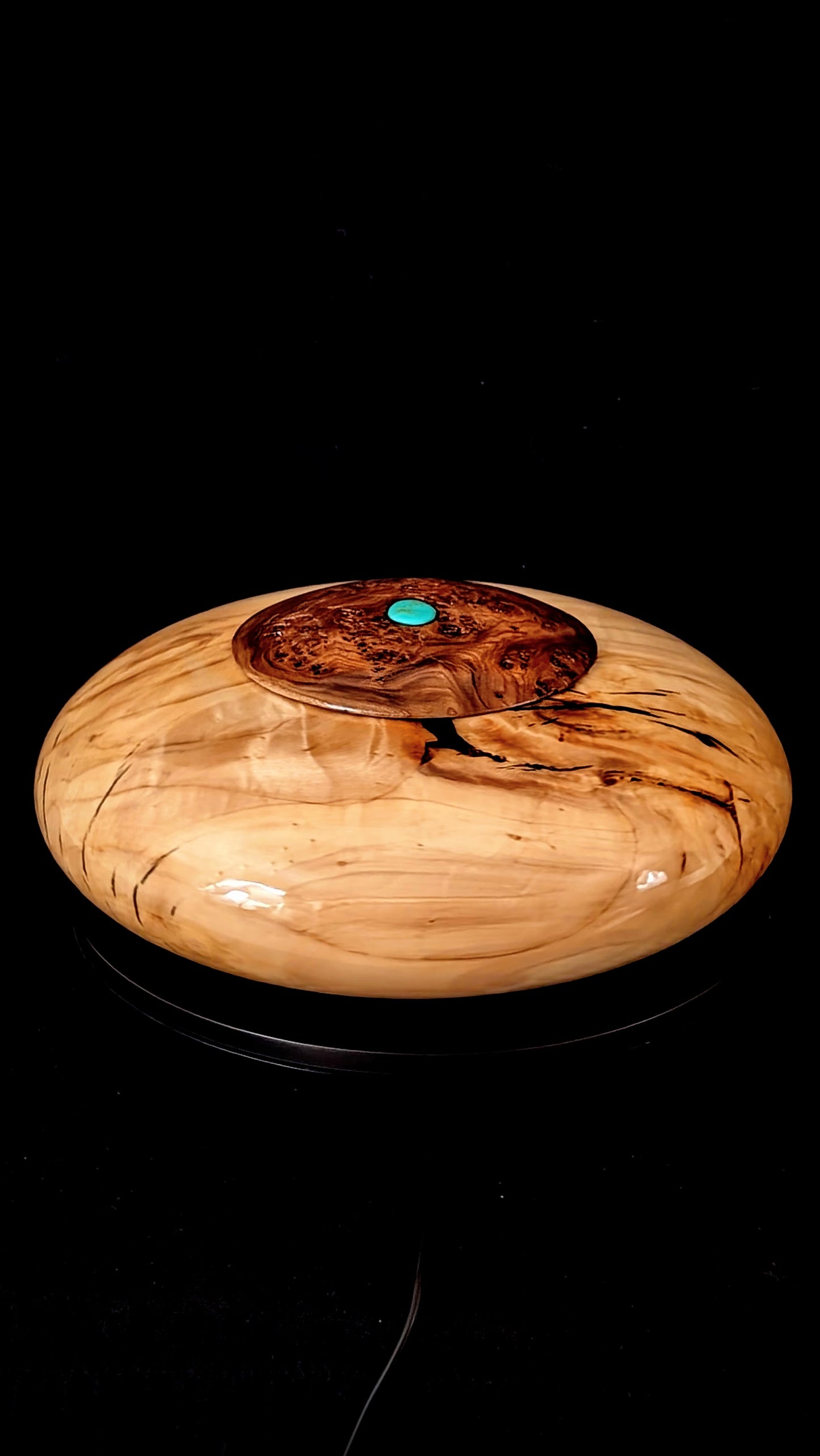 Cottonwood Chamber Bowl with Walnut Burl Lid