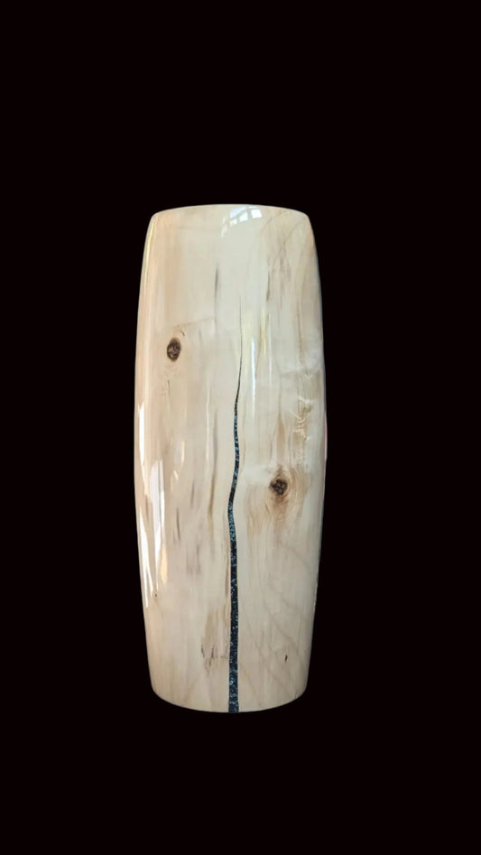 Colorado Maple Vessel with Turquoise and Black Inlay