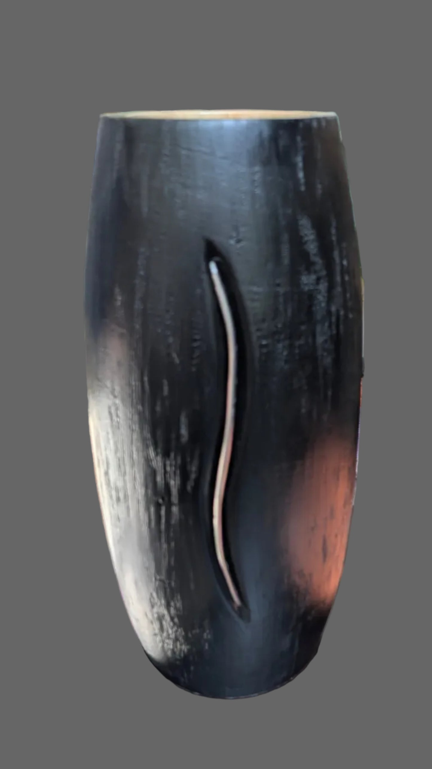 Colorado Maple Vessel with Hand Forged Aluminum Inlay and Black Tint