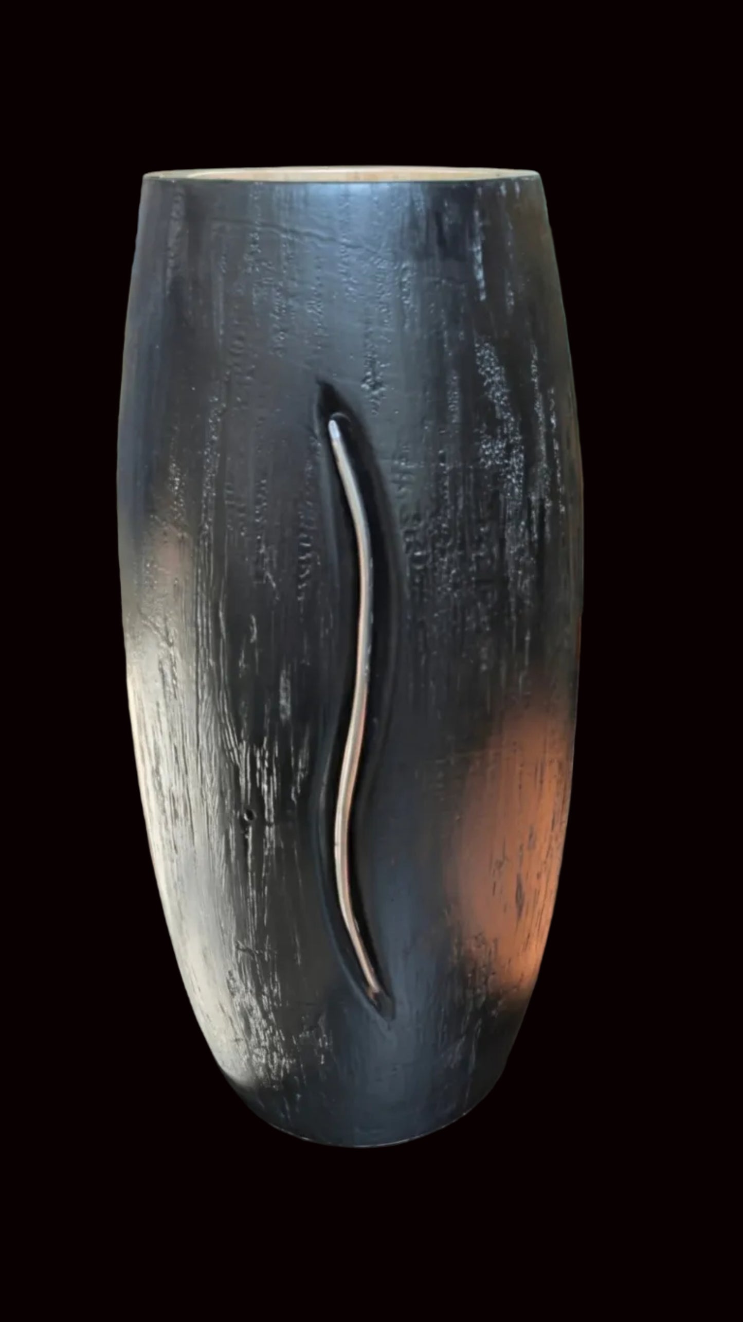 Colorado Maple Vessel with Hand Forged Aluminum Inlay and Black Tint