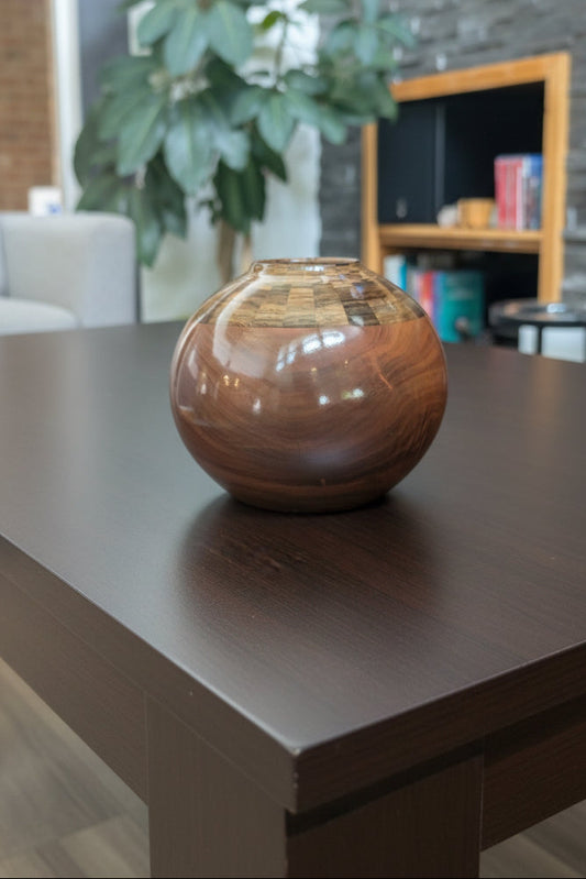Colorado Walnut Vessel with Wenge & Padauk Segments