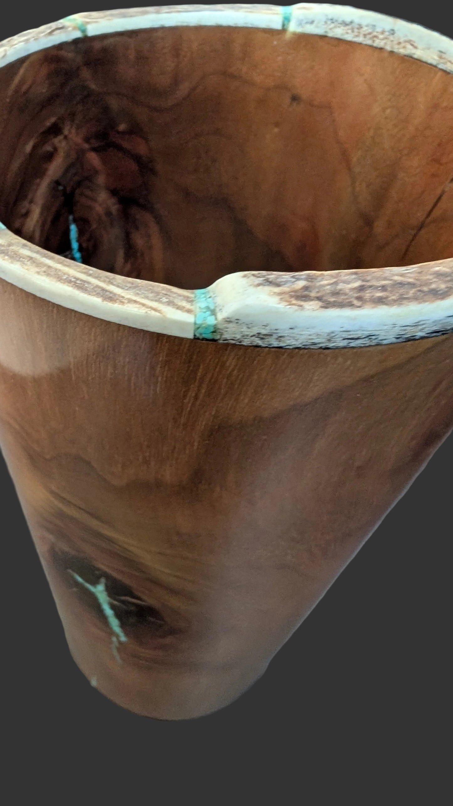 Walnut, turquoise and deer antler