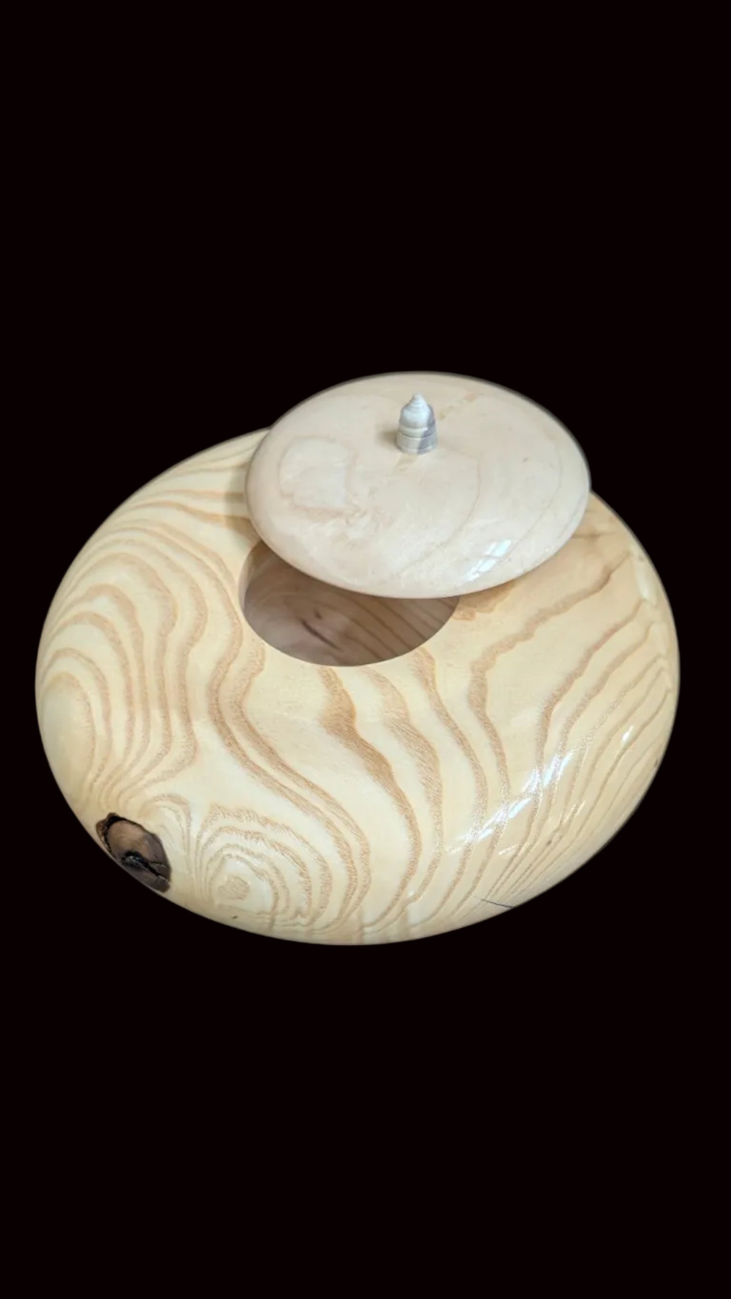 Maple Cache Bowl with Deer Antler