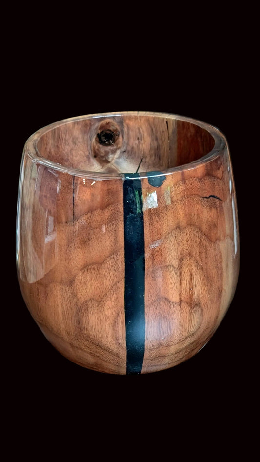 Colorado Walnut Vessel with Black Inlay