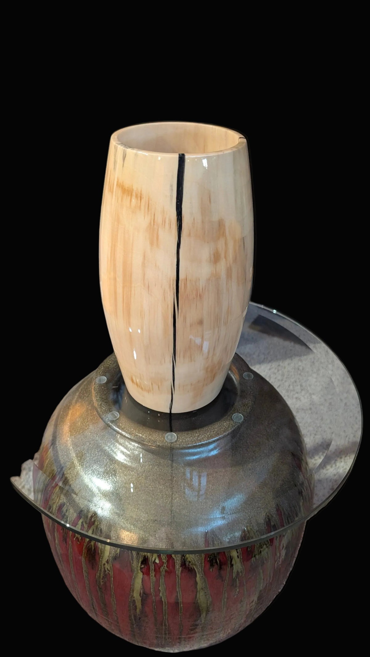 Aspen Vessel with Black Epoxy 11x6