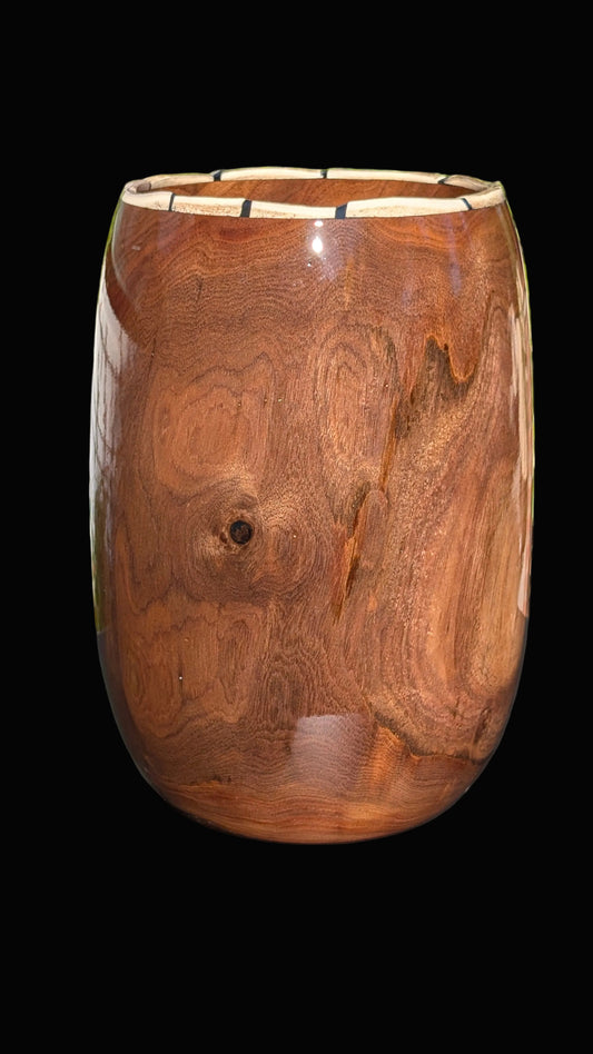 Colorado Walnut Vessel with Deer Antler Segments